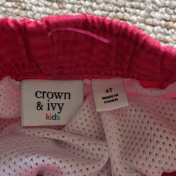 4T red pink white swim trunks - Picture 2 of 3